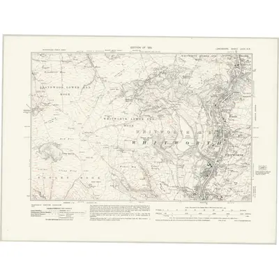 1928 Map of Lancashire LXXX.NE, 1931 Print