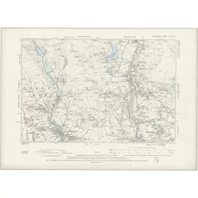 1890 Map of Lancashire LXXX.SE, 1894 Print