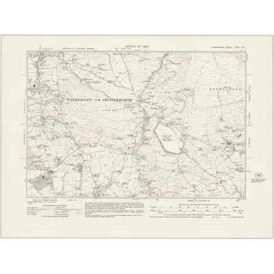 1928 Map of Lancashire LXXX.SW, 1930 Print