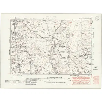 1938 Map of Lancashire LXXX.SW, 1947 Print