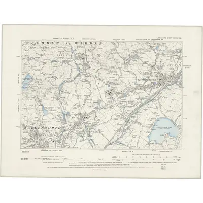 1890 Map of Lancashire LXXXI.SW, 1894 Print