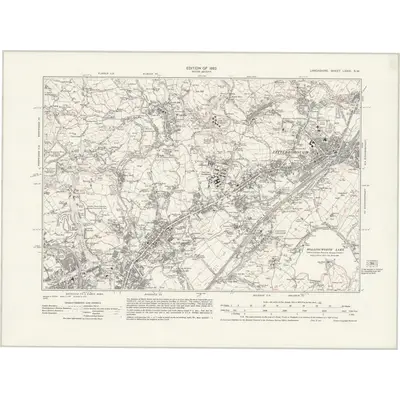 1928 Map of Lancashire LXXXI.SW, 1932 Print