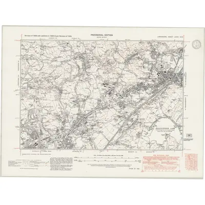 1938 Map of Lancashire LXXXI.SW, 1947 Print