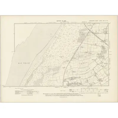1906 Map of Lancashire LXXXII SW & SE, 1909 Print