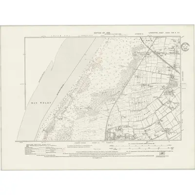 1925 Map of Lancashire LXXXII.SW & SE, 1935 Print