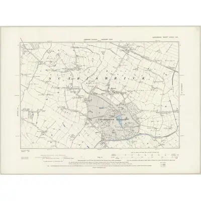 1891 Map of Lancashire LXXXIII.NE, 1894 Print