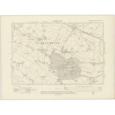 1906 Map of Lancashire LXXXIII.NE, 1909 Print