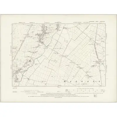 1892 Map of Lancashire LXXXIII.NW, 1894 Print