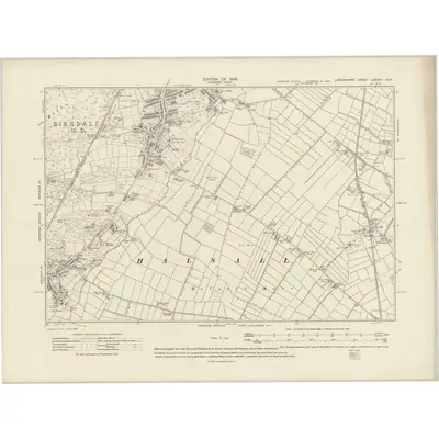 1906 Map of Lancashire LXXXIII.NW, 1909 Print