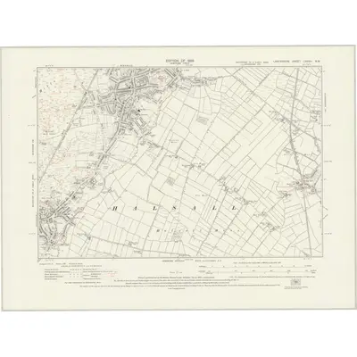 1926 Map of Lancashire LXXXIII.NW, 1929 Print