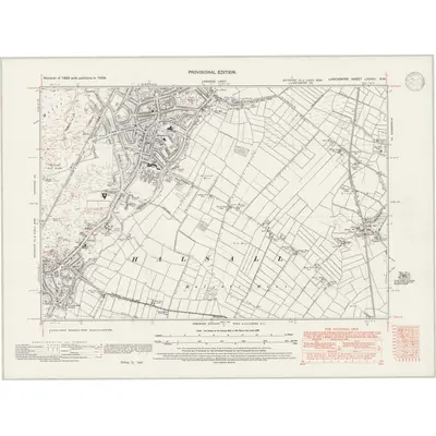 1938 Map of Lancashire LXXXIII.NW, 1947 Print