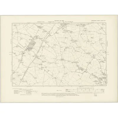 1906 Map of Lancashire LXXXIII.SE, 1909 Print