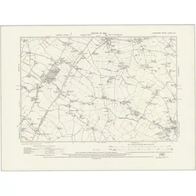 1926 Map of Lancashire LXXXIII.SE, 1928 Print