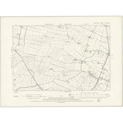 1892 Map of Lancashire LXXXIII.SW, 1894 Print