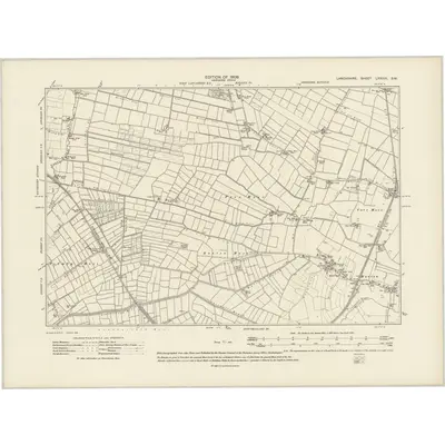 1906 Map of Lancashire LXXXIII.SW, 1909 Print