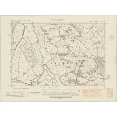 1938 Map of Lancashire LXXXIV.NE, 1948 Print