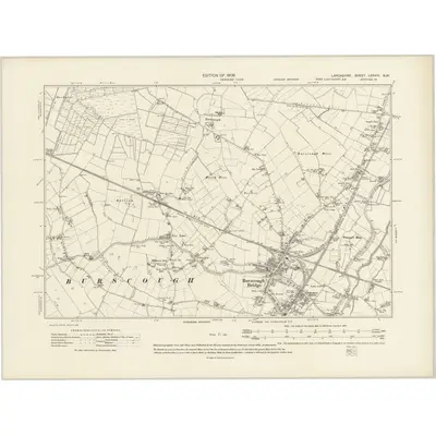 1906 Map of Lancashire LXXXIV.NW, 1909 Print