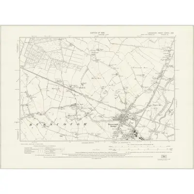 1926 Map of Lancashire LXXXIV.NW, 1929 Print