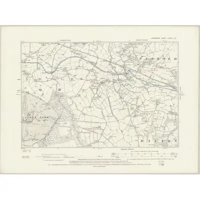 1891 Map of Lancashire LXXXIV.SE, 1894 Print