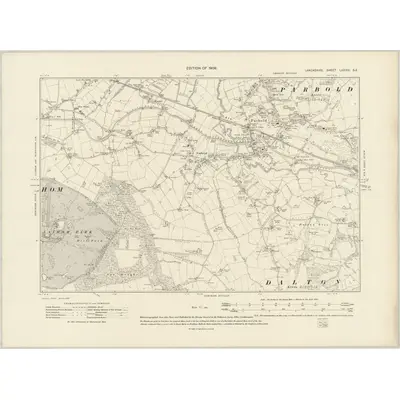 1907 Map of Lancashire LXXXIV.SE, 1909 Print