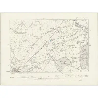 1891 Map of Lancashire LXXXIV.SW, 1894 Print