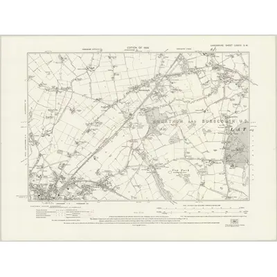1926 Map of Lancashire LXXXIV.SW, 1929 Print