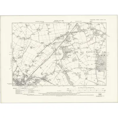 1926 Map of Lancashire LXXXIV.SW, 1931 Print