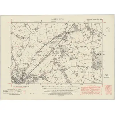 1938 Map of Lancashire LXXXIV.SW, 1948 Print