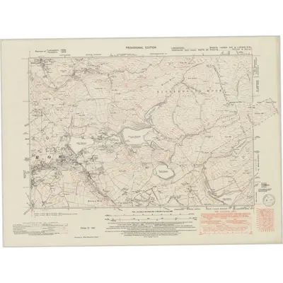 1928 Map of Lancashire LXXXIX.NE & LXXXIXa.NW, 1950 Print