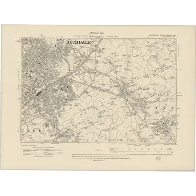 1907 Map of Lancashire LXXXIX.NW, 1910 Print