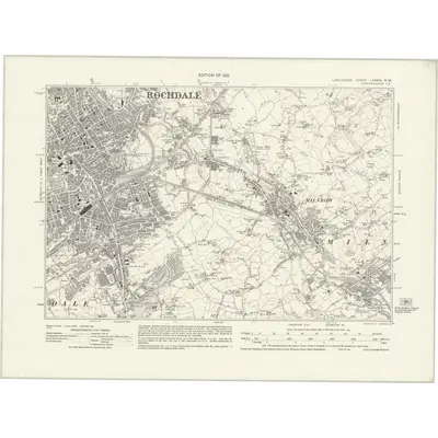 1928 Map of Lancashire LXXXIX.NW, 1931 Print