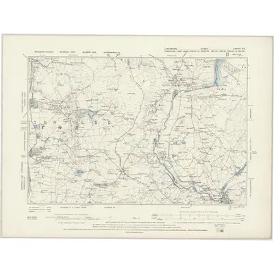 1890 Map of Lancashire LXXXIX.SE, 1895 Print