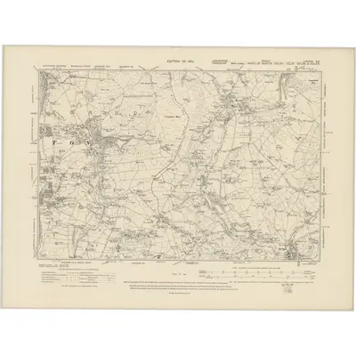 1907 Map of Lancashire LXXXIX.SE, 1910 Print