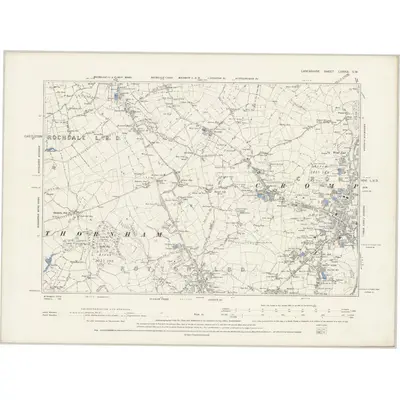 1890 Map of Lancashire LXXXIX.SW, 1894 Print