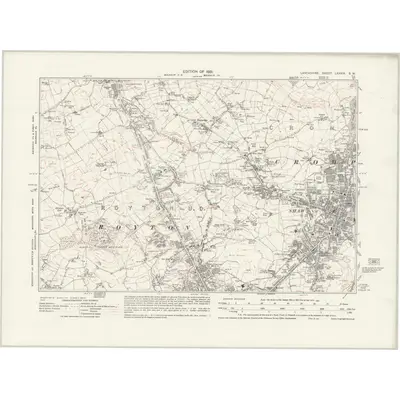 1928 Map of Lancashire LXXXIX.SW, 1931 Print