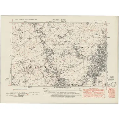 1936 Map of Lancashire LXXXIX.SW, 1949 Print