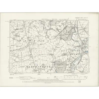1892 Map of Lancashire LXXXV.NE, 1894 Print