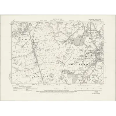 1927 Map of Lancashire LXXXV.NE, 1929 Print