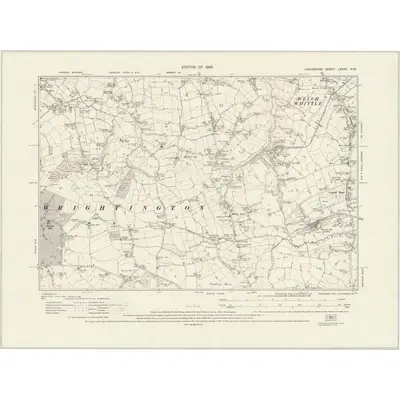 1927 Map of Lancashire LXXXV.NW, 1929 Print