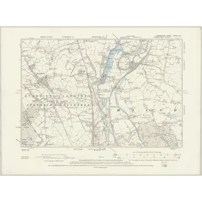 1892 Map of Lancashire LXXXV.SE, 1894 Print