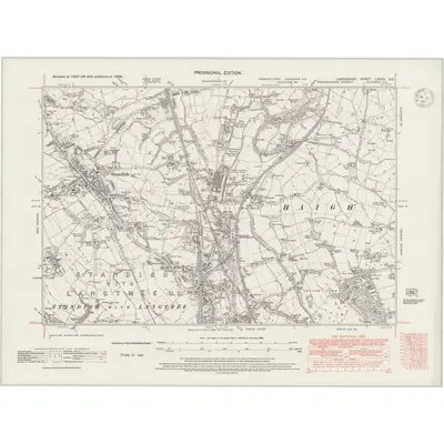 1938 Map of Lancashire LXXXV.SE, 1947 Print