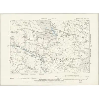 1892 Map of Lancashire LXXXV.SW, 1895 Print