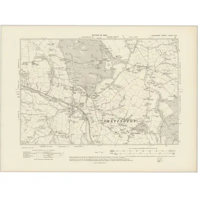 1907 Map of Lancashire LXXXV.SW, 1909 Print