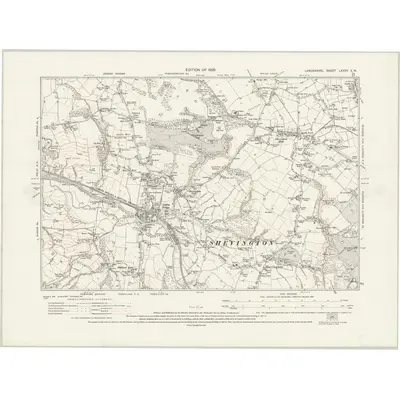 1926 Map of Lancashire LXXXV.SW, 1929 Print
