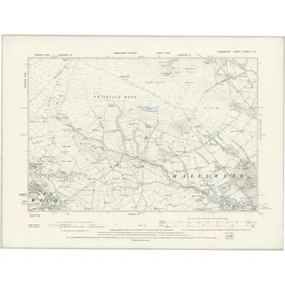 1892 Map of Lancashire LXXXVI.NE, 1894 Print