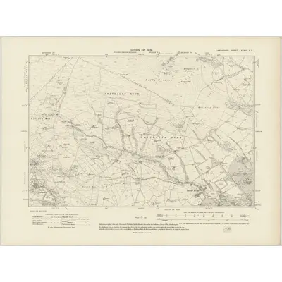 1907 Map of Lancashire LXXXVI.NE, 1909 Print