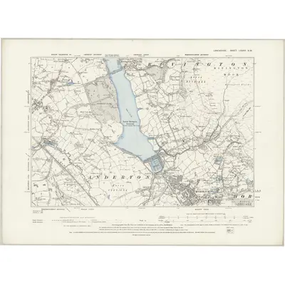 1892 Map of Lancashire LXXXVI.NW, 1894 Print