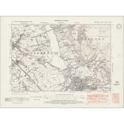 1938 Map of Lancashire LXXXVI.NW, 1947 Print