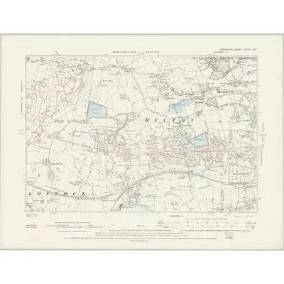 1892 Map of Lancashire LXXXVI.SE, 1894 Print