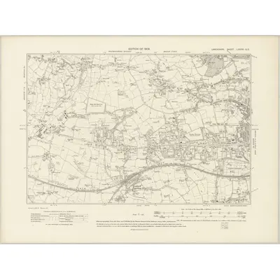 1907 Map of Lancashire LXXXVI.SE, 1909 Print